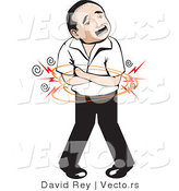 Vector of a Mexican Man with Painful Stomach Ache by David Rey