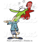 Vector of a Nauseous Sick Cartoon Woman Turning Green and Preparing to Puke by Toonaday
