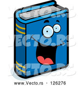 Vector of Happy Cartoon Blue Book by Cory Thoman